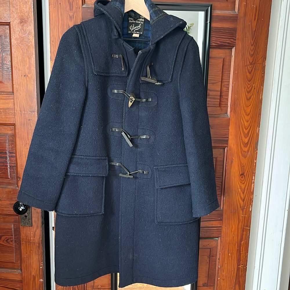 Gloverall original English Duffle Coat Navy Blue women’s size 10